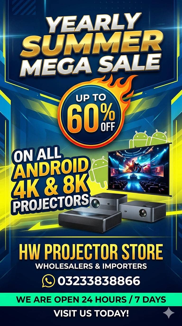 Multimedia Projector | Android 4K Projector | HD projector available 18