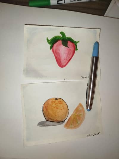 watercolour fruits