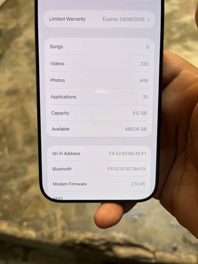 iPhone 16pro max non PTA 512GB 4 month sim time  03084408152