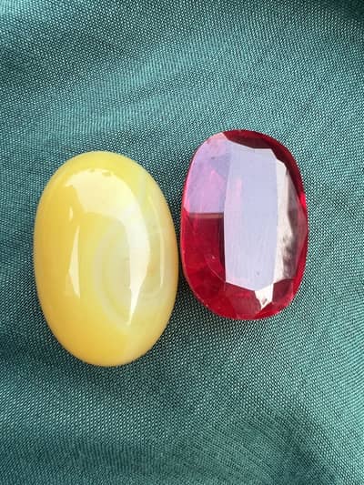 Ruby stone and yellow stone jambo size