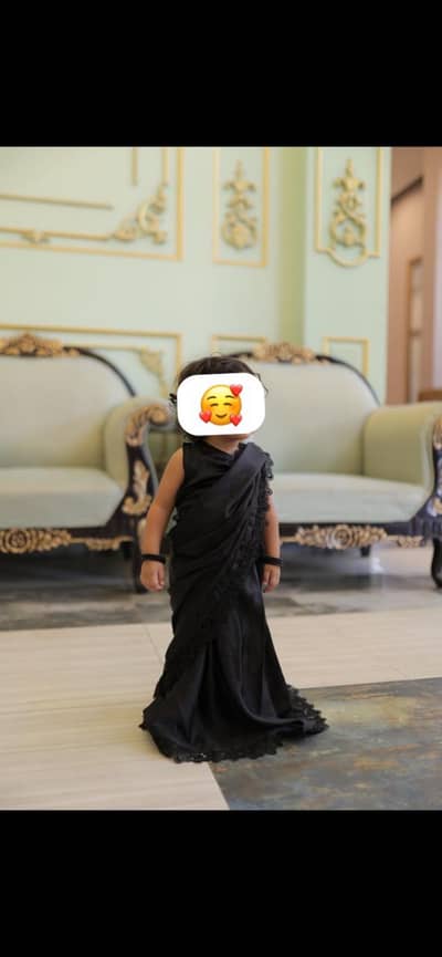 1 year old girl black saree| fancy wear
