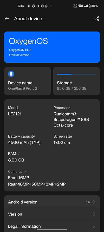 One Plus 9 Pro pta