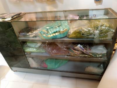 premium wooden & glas cash counter display desk.