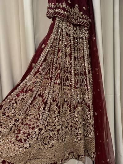 Brand New Custom made Deep Red Bridal Lehanga