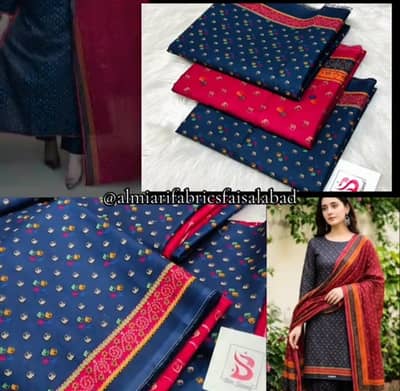 women unstitched 3pc suit summer wear bin saeed branded Pakistani coll