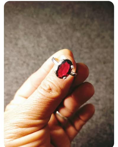 Hessonite Garnet Silver Ring