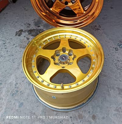 15 inch Sports Golden Rims 4 nut multipcd