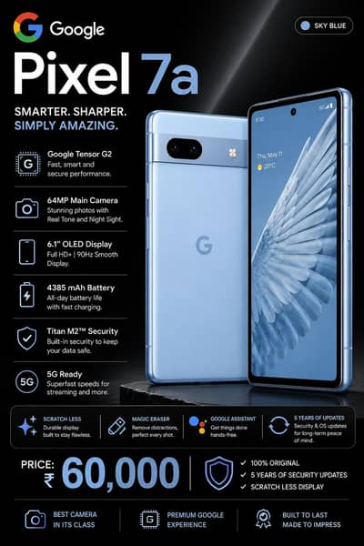 Google Pixel | 7A |Sky blue color | Excellent condition  | 56000/-56