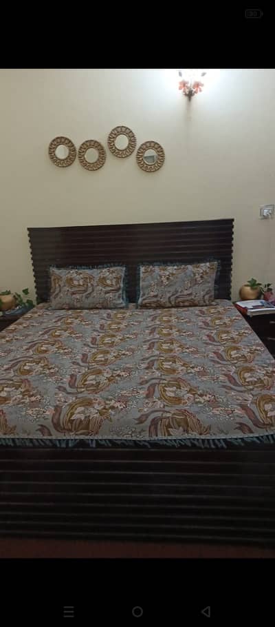 King size bed with  diamond mattress and side tables