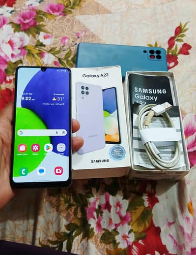 Samsung A22 6 128GB With Box and Cable