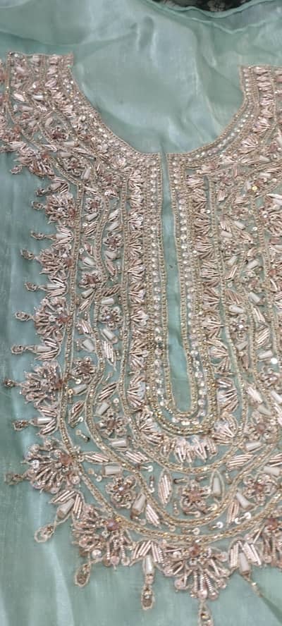 Pretty Designer unstitched shirt and dupatta with hand sewen beads