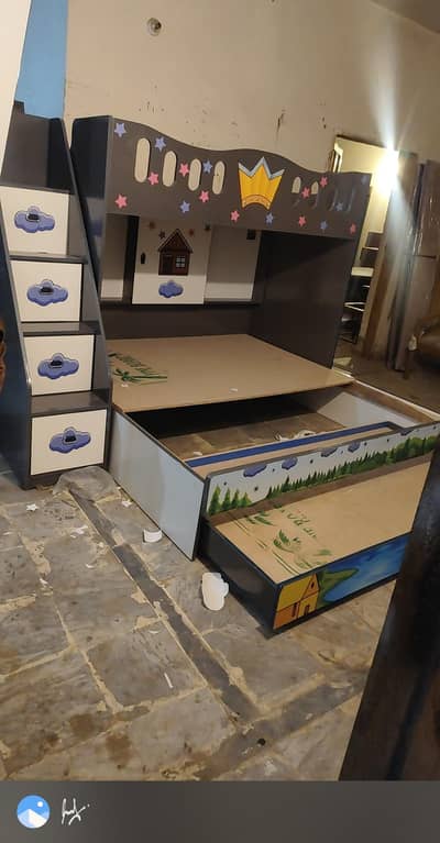 kids bunk bed single bed 2in1 3in1 wooden multicolour drawers storage