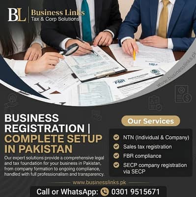 Tax Services / NTN Registration / Income Tax Return / FBR / Tax
