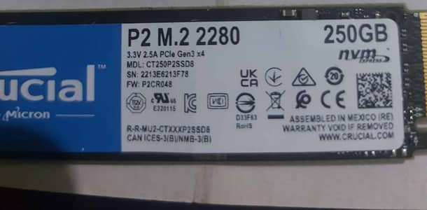 Crucial Nvme 256gb 100 health