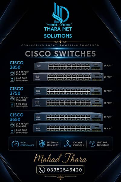 cisco server 3750  3650  All 24 and 48 porta avalable  With 1-10G card