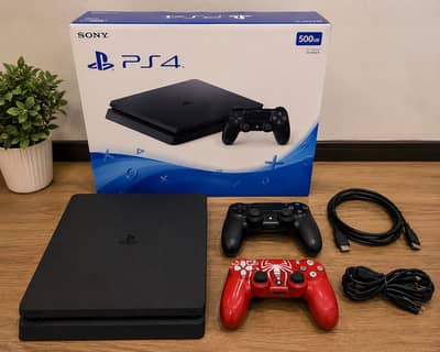  PS4 Slim 500GB Complete Bundle | 2 Controllers | 3 Months PS Plus