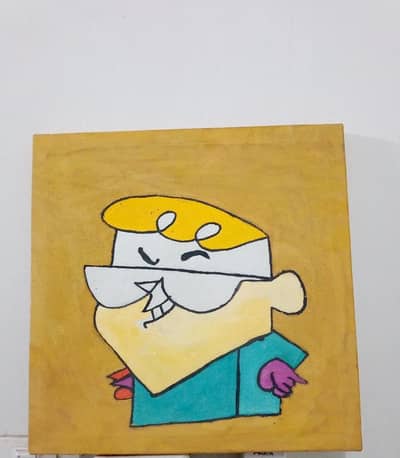 painting of cartoon character handmade on canvas