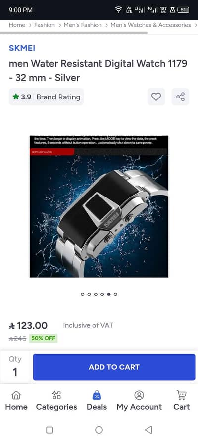 men water resistant digital watch 1179 , 32mm silver  men Water R