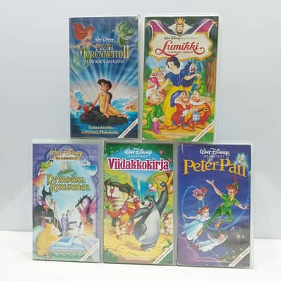 Vintage Set of 5 Walt Disney Master Copy VHS Cassettes
