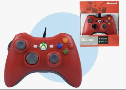 XBOX 360 controller wired ( compatible with windows “pc”) RED colour