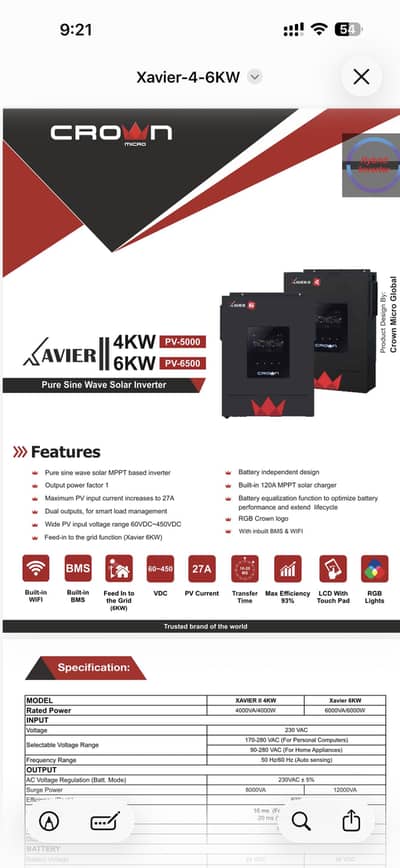 Crown Xavier II 4 KW in new condition