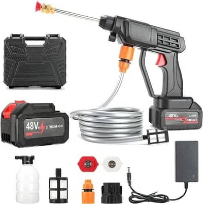 High pressure washer gun with 48w rechargeable battery