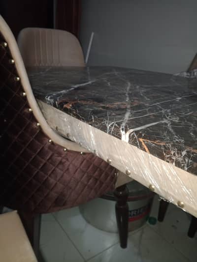 6 Seater Marble Top Dining table
