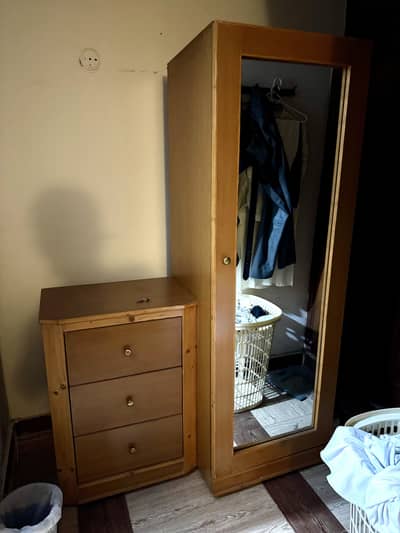 Wardrobe with Side Table Attached Very Good Condition