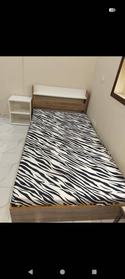 Single Bed Set with Side Table & Mattress – Good Condition