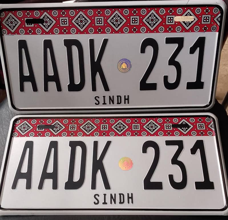 Car Number Plate | Bike Embossed Ajrak | Alto Mira Civic Corolla ...