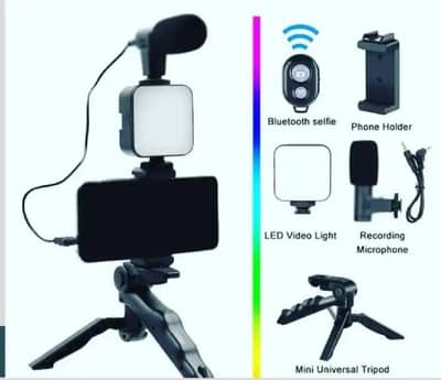 AY-49 Vlogging Kit |  Video Recording Setup with LED Light