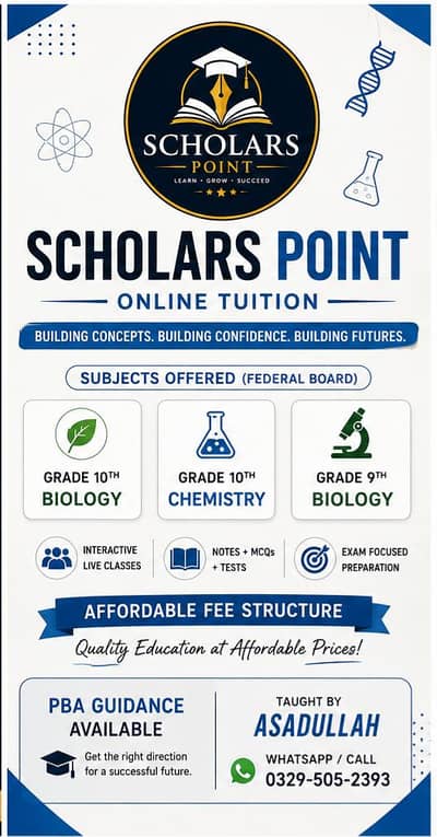 ONLINE TUITIONS | SCHOLARS POINT | FBISE