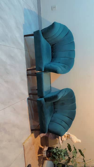 2 chairs with table