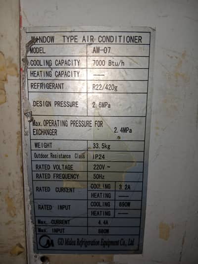"0.75 Ton National AC - Working Perfect, Minor Grill Damage"