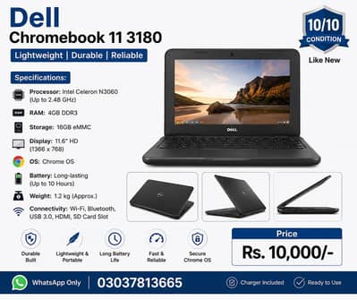 Chromebook 11 3180 (Dell) 10/10 (urgent Sale)