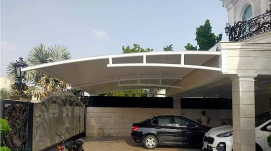 Car Parking Tensile Shade Installation Services, Steel fabrication