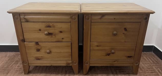 Pair of Imported Solid Pine Bedside Drawers (Set of 2)