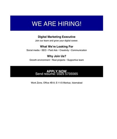 Digital Marketing Executive Job in Islamabad | Hiring Now