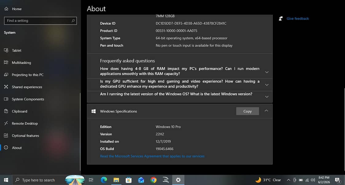 Dell i7 processor 8