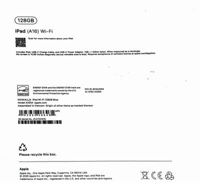 Apple iPad A16 128GB 11 Generation 11-inch Display