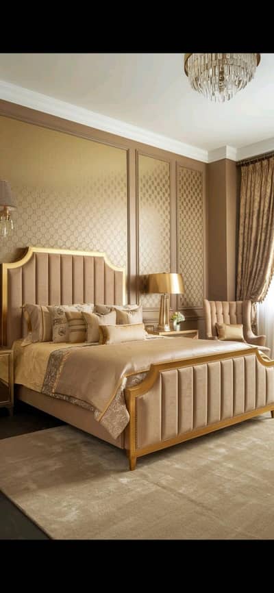 Modern Luxury Bedroom Set for Sale – Bed, 2 Side Tables & Dressing