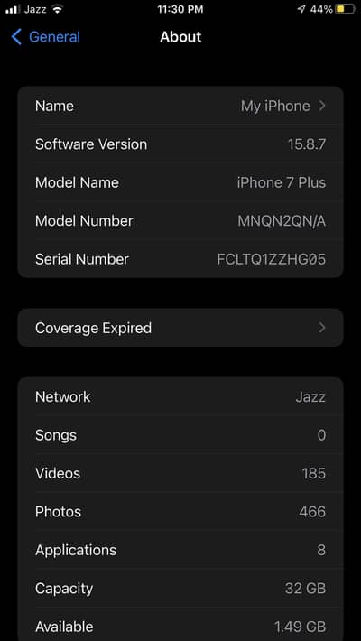 Apple iPhone 7 Plus pta approved finger is ok battery health 88%