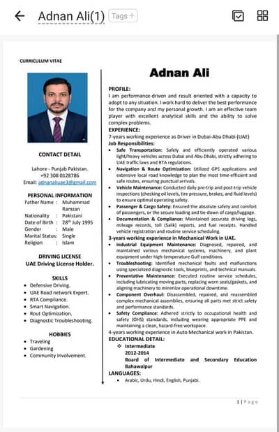 I am looking job
