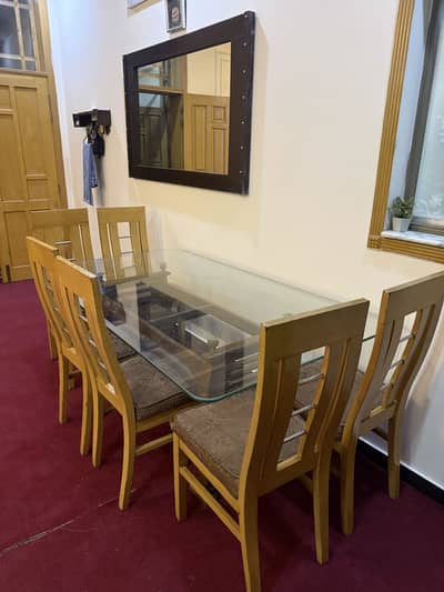 Dining table with 6 chairs wooden