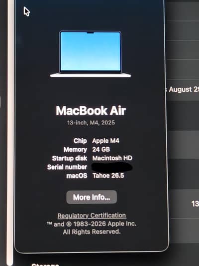 MacBook Air M4  24gb 512gb