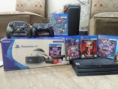playstation ps4 and VR with games 4CD with 2 controllers