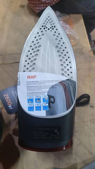 RAF Premium Steam Iron (Black & Red) - Kapron Ke Liye Behtareen Istari