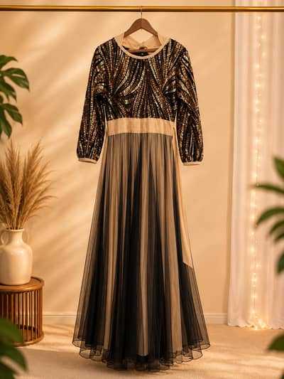 Royal Elegance Party Wear Maxi Dress for Women