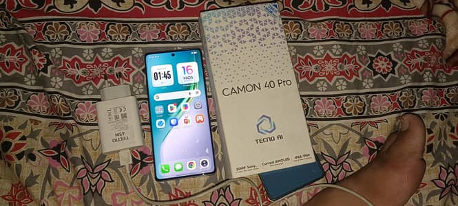 Tecno CAMON 40 Pro full box 8+8 256GB9 month warranty 03002972100