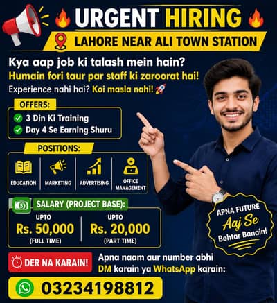 Part Time & Full Time Jobs in Lahore